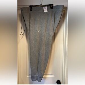 Womens 3X Nike One Joggers Standard Fit High Rise 7/8 Length Gray FB5436 Plus